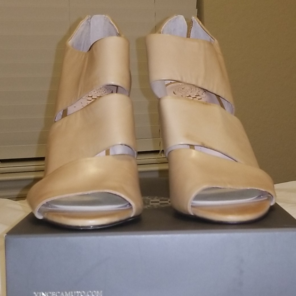 Vince Camuto tan ankle booties
